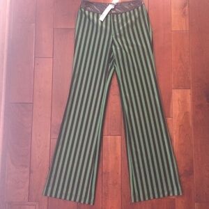Jealous Tomato Striped Leather Waist Pants S